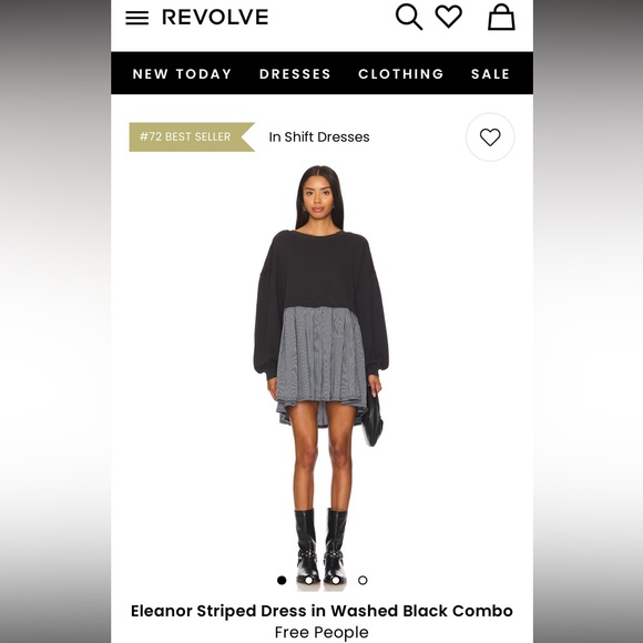 Free People Black and Gray Long Sleeve Dress - Picture 7 of 17